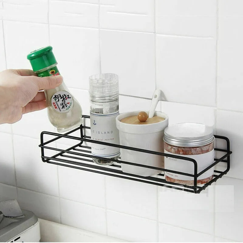 wall mounted multipurpose shelf with adhesive tapes by Metallics Home Metallics-Home