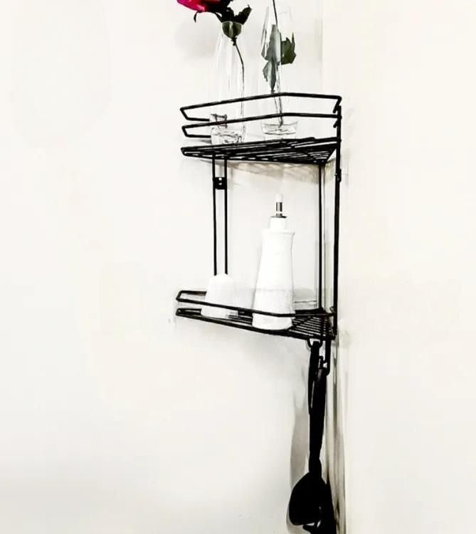 Washroom 2-Tier Corner Multipurpose Rack by Metallics Home