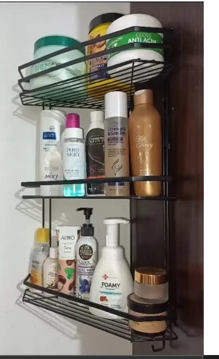 washroom 3-tier corner multipurpose rack by Metallics Home Metallics-Home