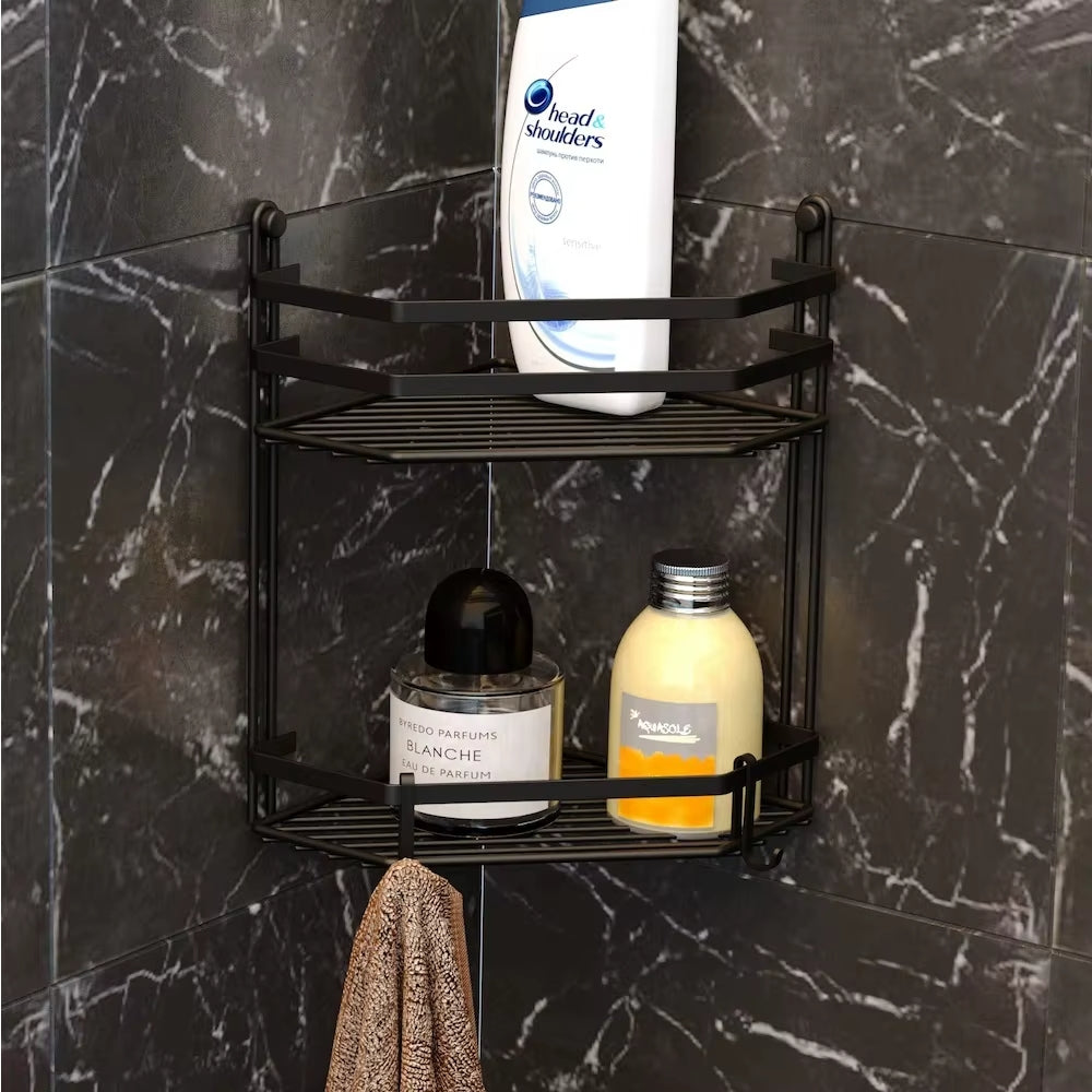 washroom 3-tier corner multipurpose rack by Metallics Home Metallics-Home