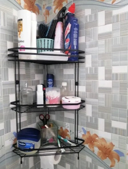 washroom 3-tier corner multipurpose rack by Metallics Home Metallics-Home
