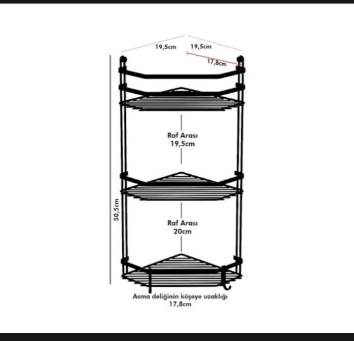 washroom 3-tier corner multipurpose rack by Metallics Home Metallics-Home